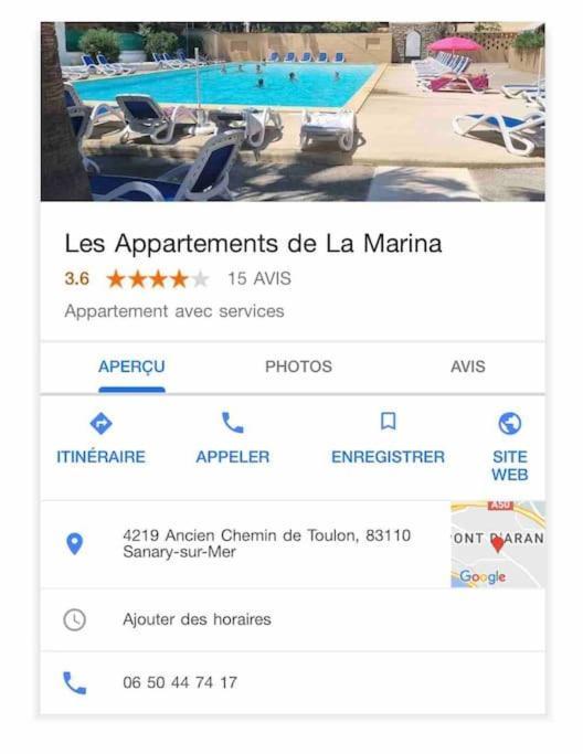 Les Appartements De La Marina Sanary-sur-Mer Εξωτερικό φωτογραφία